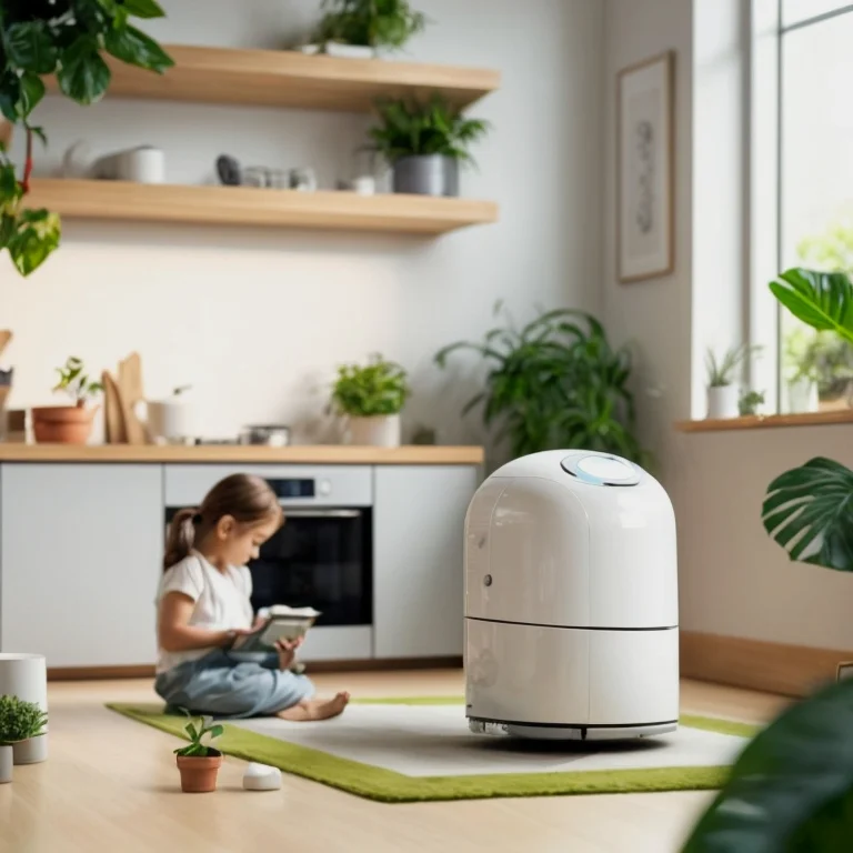 スマート照明がリビングを優しく照らす様子